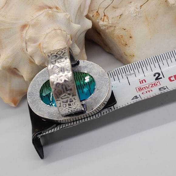 Large Silver 925 Ring Raw Ametrin Stone - Picture 6 of 13